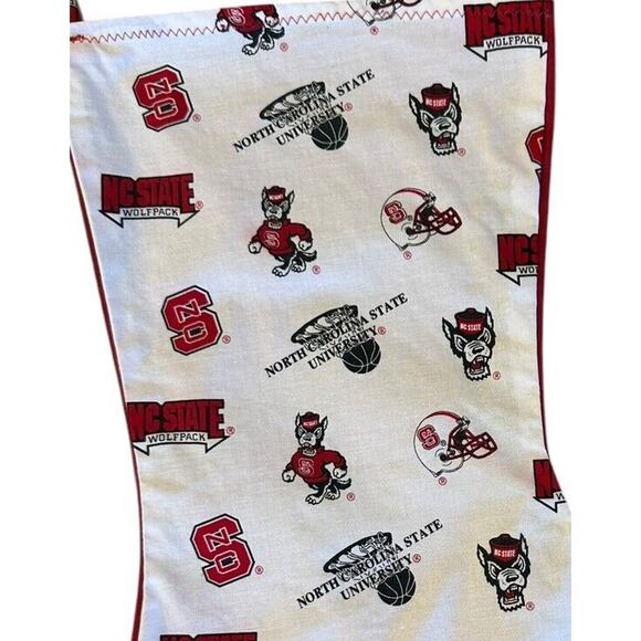 Christmas Stocking NC State Handmade Holiday Xmas Logo North Carolina Wolf Sport - Picture 5 of 5